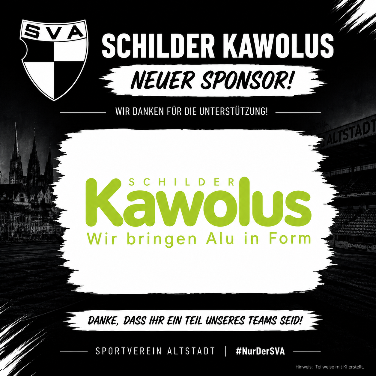 Neuer Sponsor: Schilder Kawolus